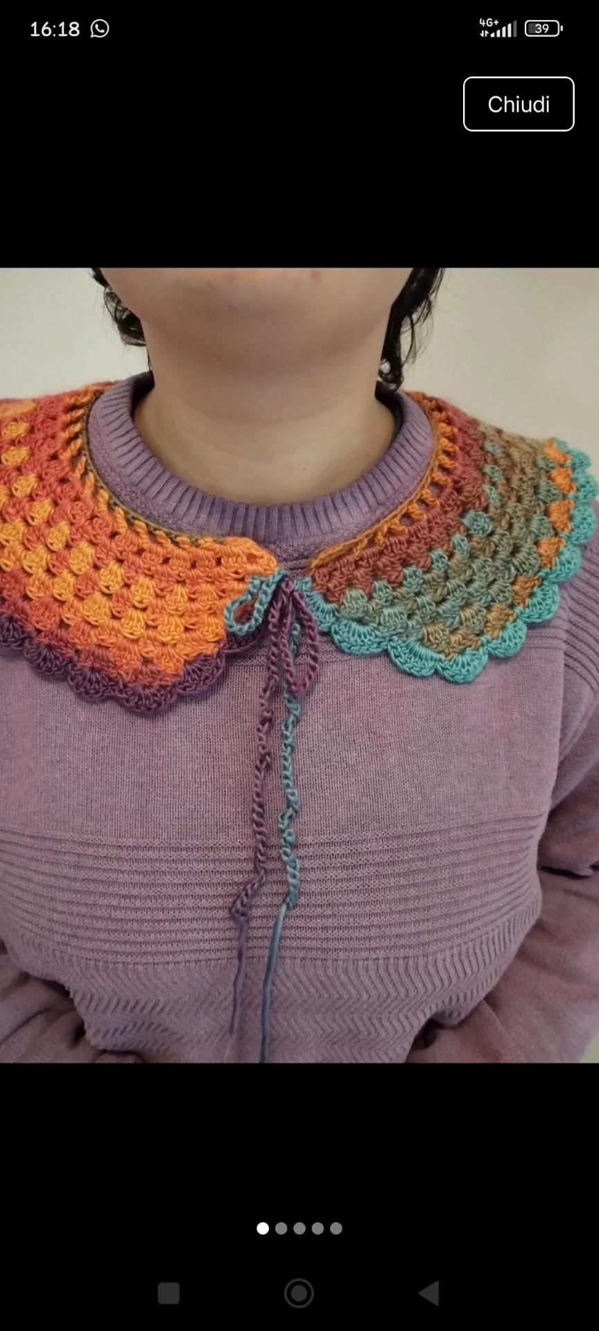 Handmade Colletto Peter Pan all’uncinetto arcobaleno da scambiare - Collane a Forlì - foto 1